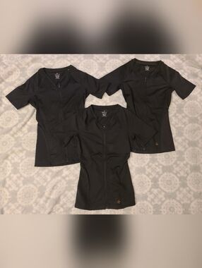 Tommie Copper Black Compression Front Zip Shirts Size Small - Set of 3